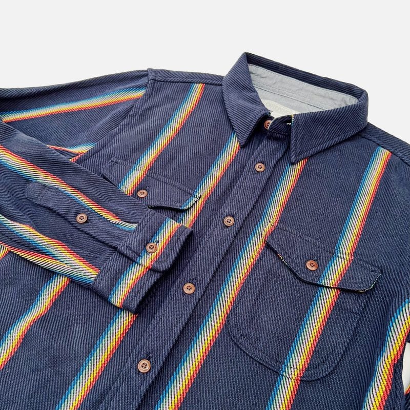 chemise marine rayures multicolores outerknown