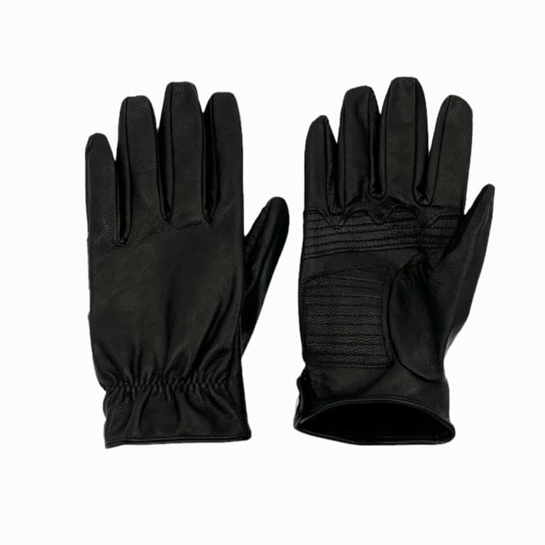 gants de moto en cuir noir