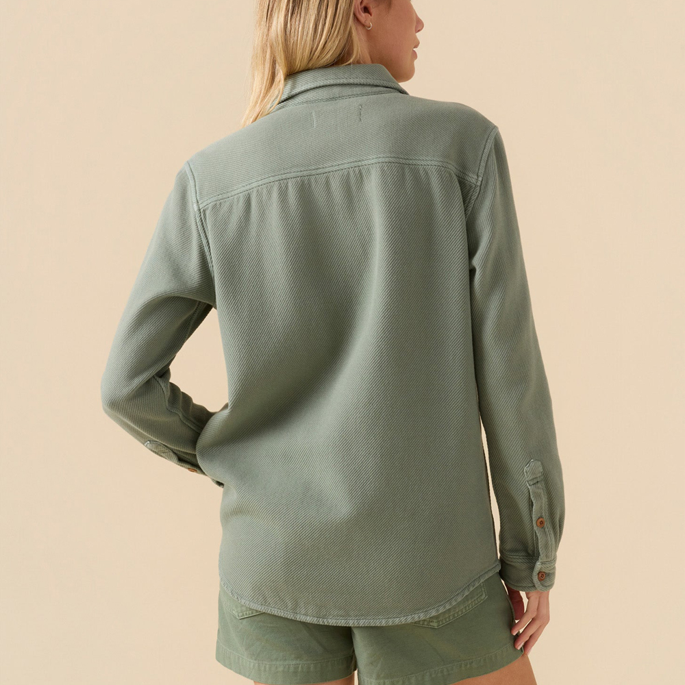 chroma blanket shirt femme vert sauge outerknown