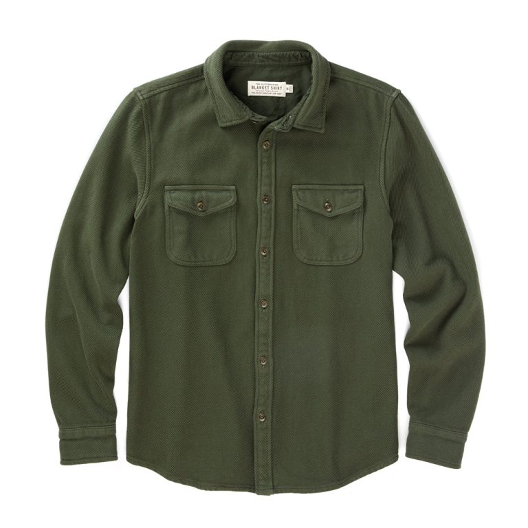 Chroma blanket shirt kelp bloom olive outerknown