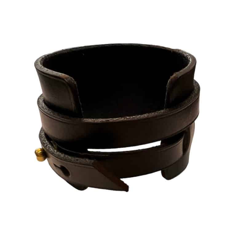 bracelet de force en cuir noir