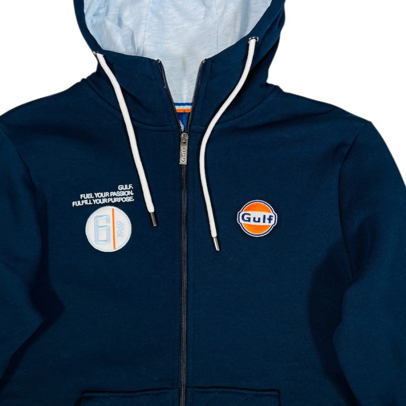 hoodie zip n°6 navy gulf ride with mortimer