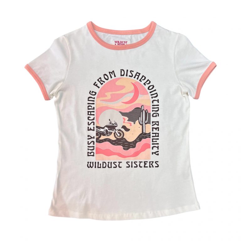 t-shirt desert ride wildust sisters ride with mortimer