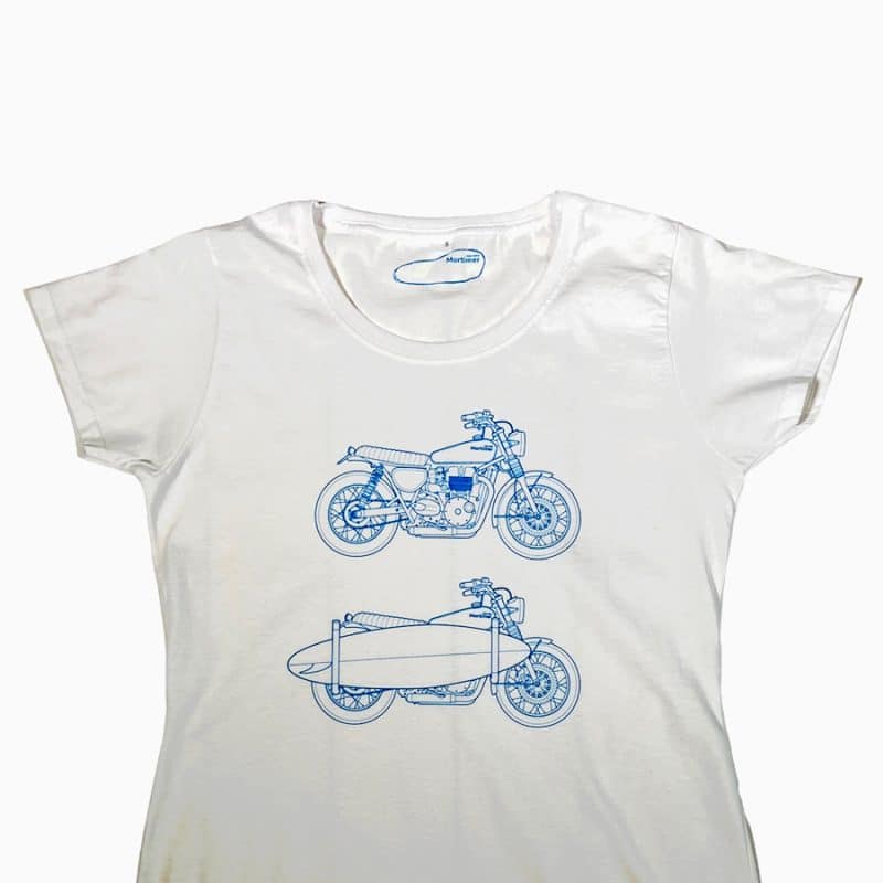 t-shirt femme imprimé moto ride with mortimer