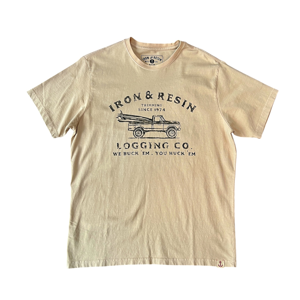 T-shirt logging iron and resin ride with mortimer
