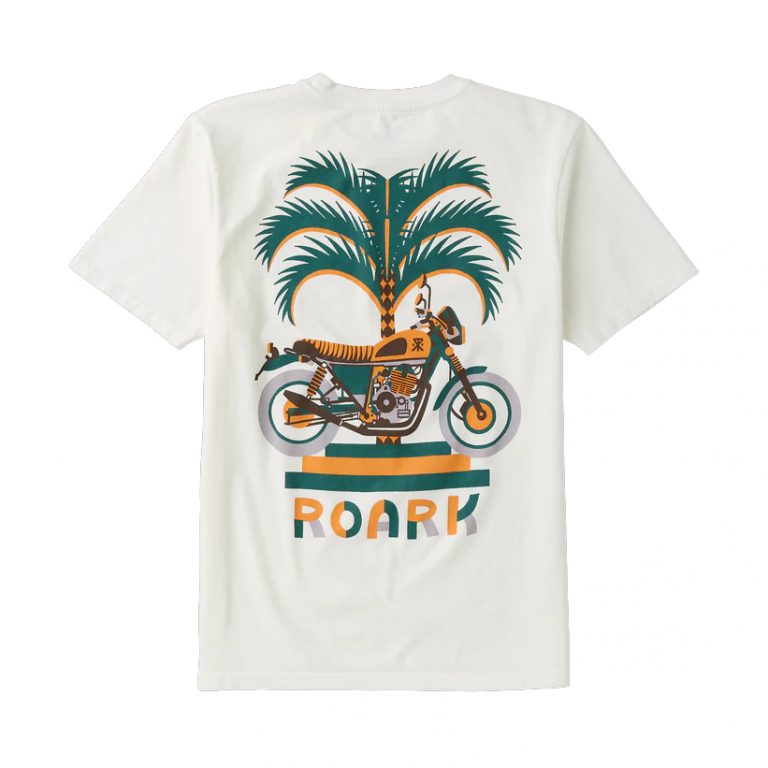 T-shirt moto palm blanc roark