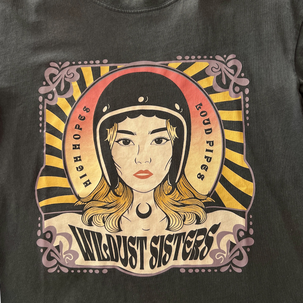 t-shirt rebel rider wildust sisters ride with mortimer