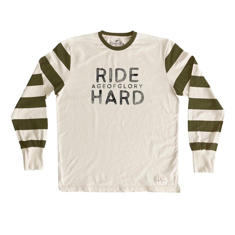 T-shirt ride hard kaki age of glory