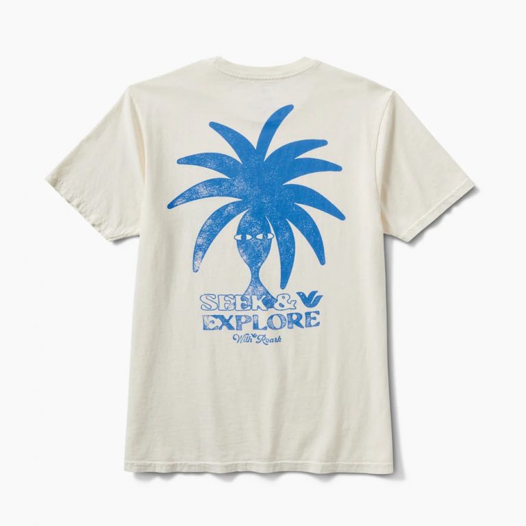 T-shirt seek and explore palm tree roark