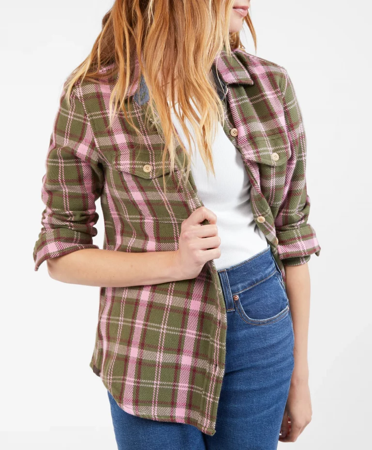 chemise à carreaux kaki