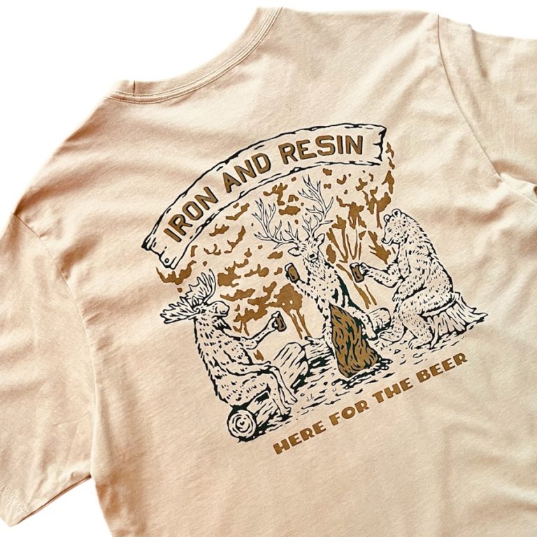 t-shirt beer Iron and resin Ride with Mortimer